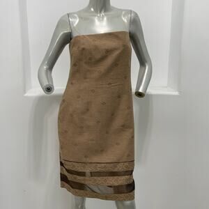 Zion New York Spaghetti Strap Shift Dress  Brown Size 10